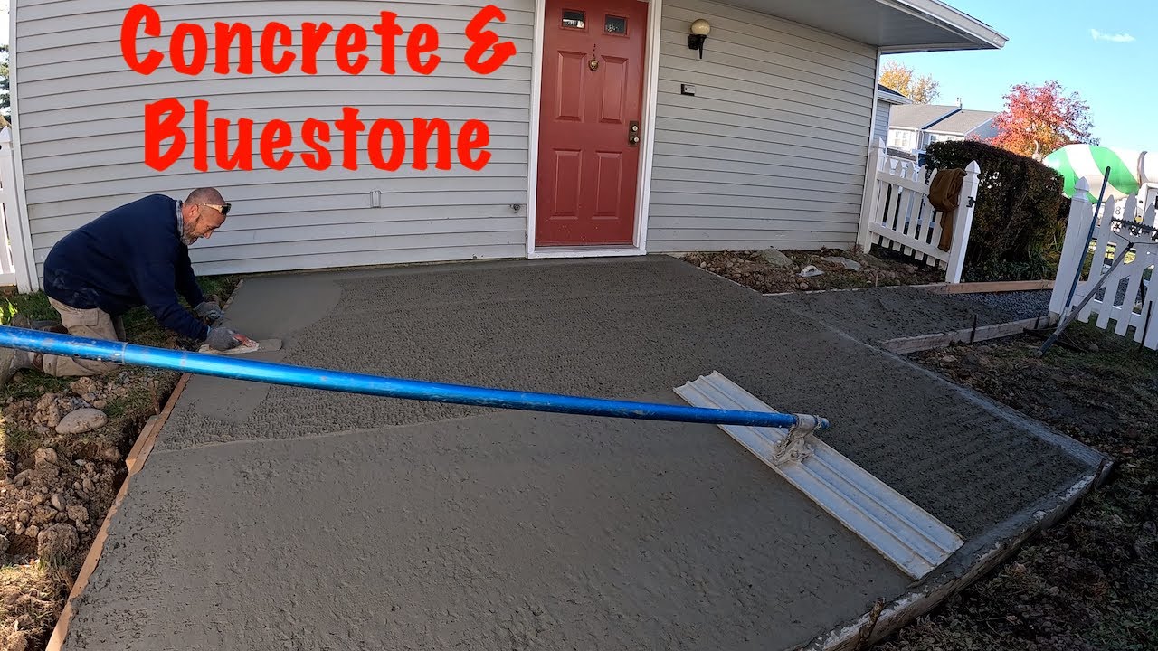 Replacing concrete walkway and bluestone
