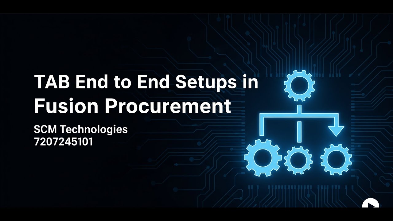 TAB Setups in Oracle Fusion Application Procurement. #oracle #tab #procurement