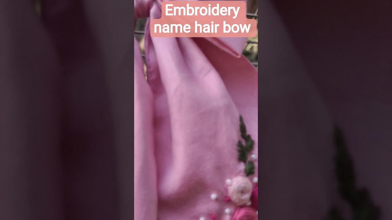 customised embroidery name hair bow 🎀🧿 by hoopcharm 🪡🧿