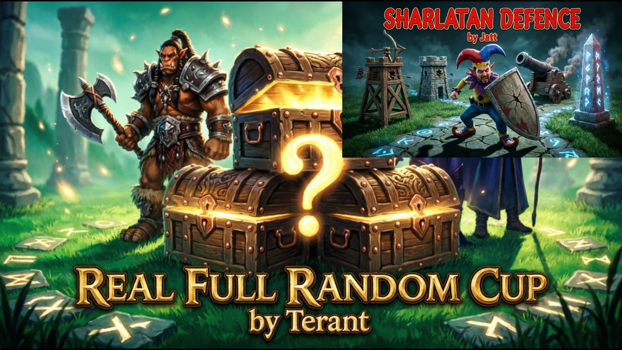 ⚔️ REAL FULL RANDOM CUP by Terant + SHARLATAN DEFENCE by Jatt / WARCRAFT 3 !тг !озвучки / !турнир