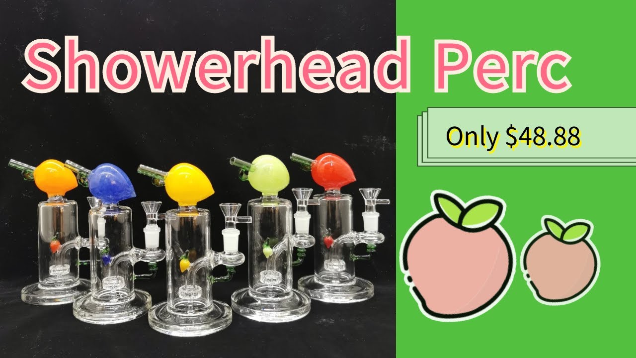 New Heady Showerhead Perc Peach Fruit Shaped Glass Bongs Dab Oil Rigs ShareBongs Product Review