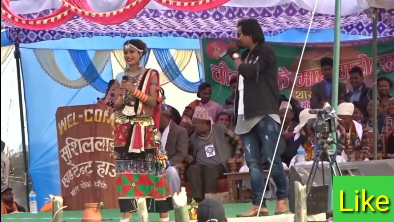 Raj kushmi vs Anju kusmi sayari and funny song stage program 2079