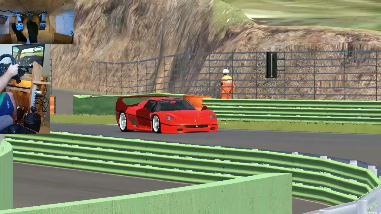 Assetto Corsa - Cameras, F50 and Vallelunga Circuit Test - Home Made Wood Cockpit