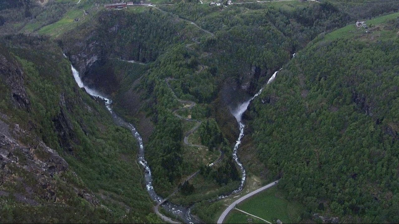 Voss, Myrkdalen, Gudvangen, Stalheimskleiva - Flying Over Norway