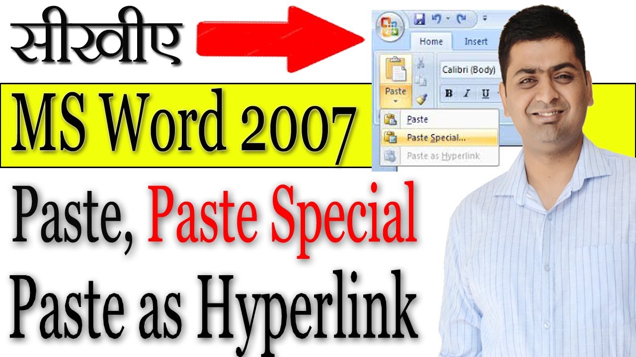 MS WORD 2007 PASTE SPECIAL, PASTE AS HYPERLINK SEEKHYE