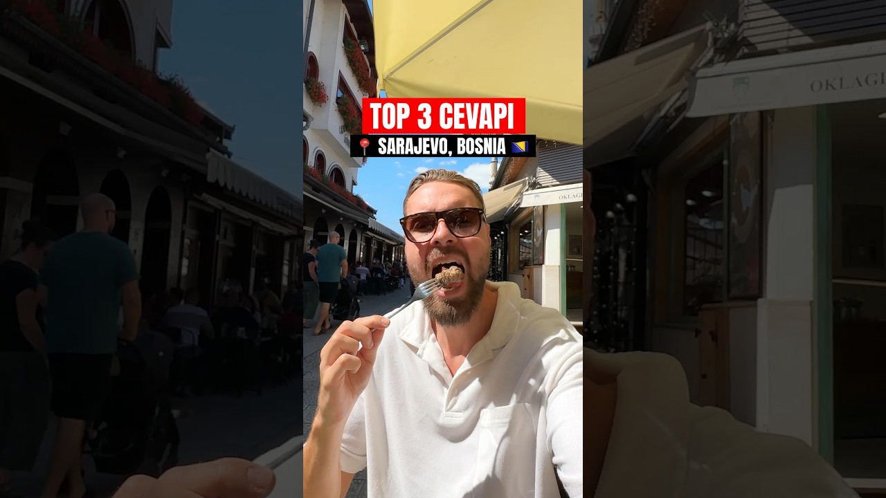 TOP 3 CEVAPI in Sarajevo, Bosnia - Bosnian Food 🇧🇦 #shorts