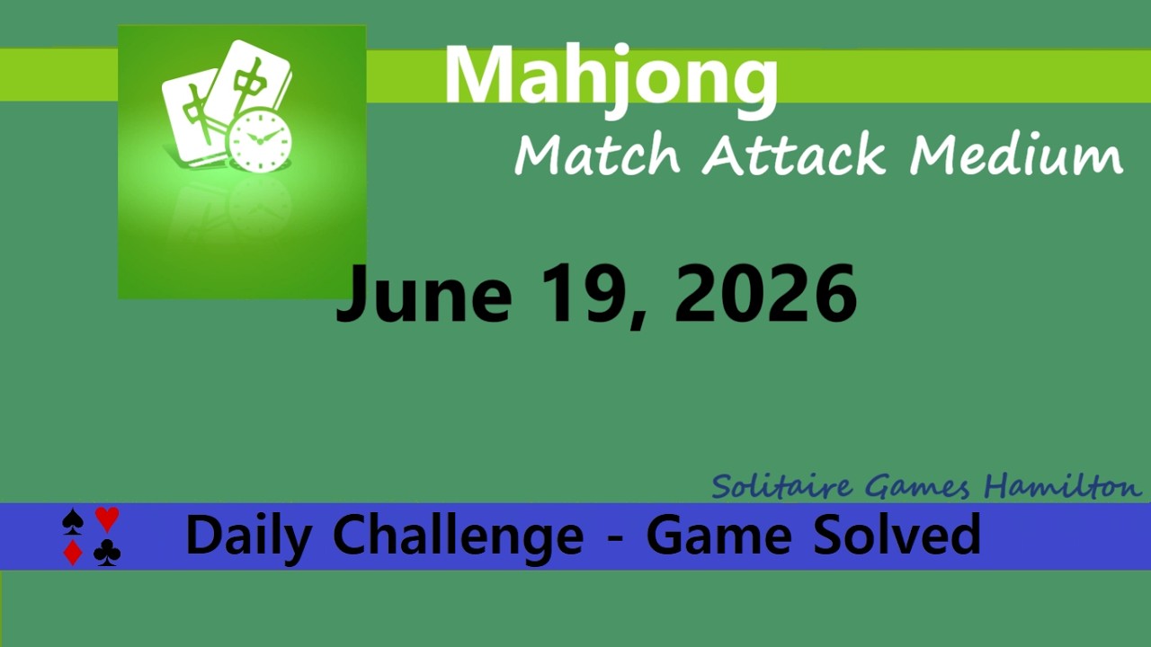 Microsoft Mahjong | Match Attack Medium - June 19, 2026 | Daily Challenges