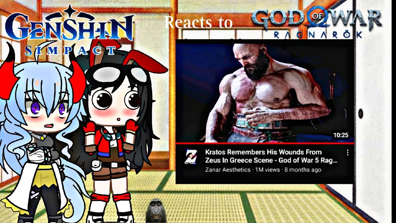 Genshin Impact reacts God of War Ragnarok videos Part 7 | Gacha Cub