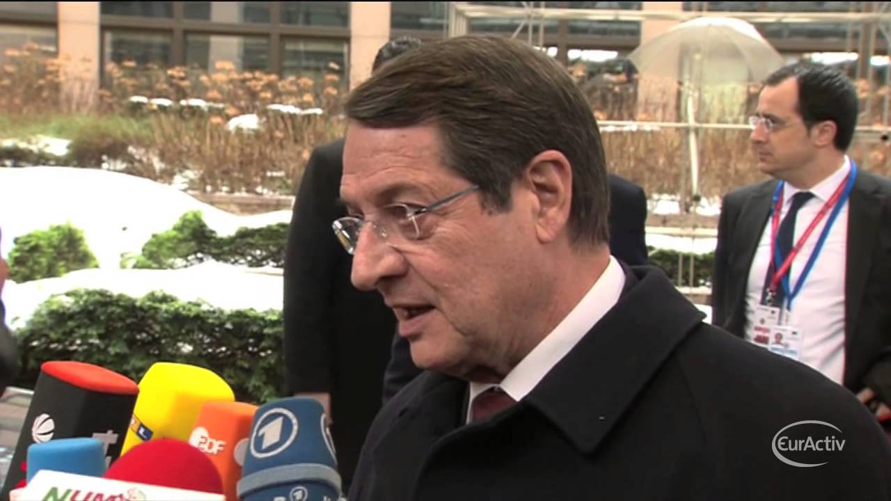 Cyprus' President arrives at the March 2013 EU Summit