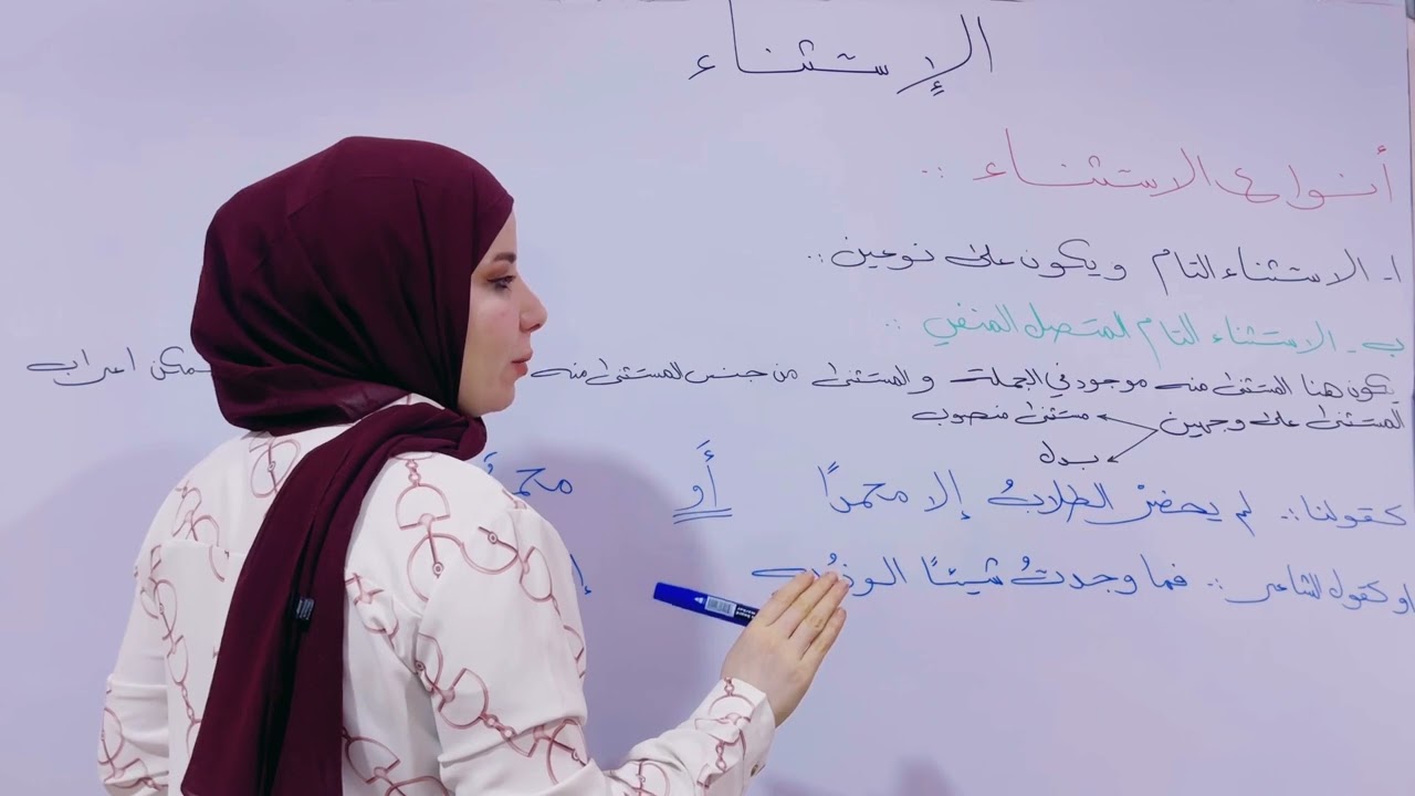الاستثناء للصف الخامس الاعدادي -المنهج الجديد-