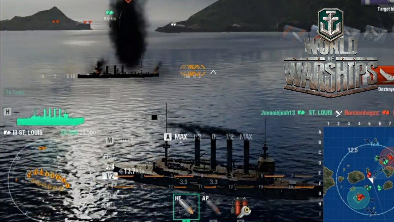 WORLD OF WARSHIPS - USS ST. LOUIS BEST BATTLE RANDOM BATTLE.