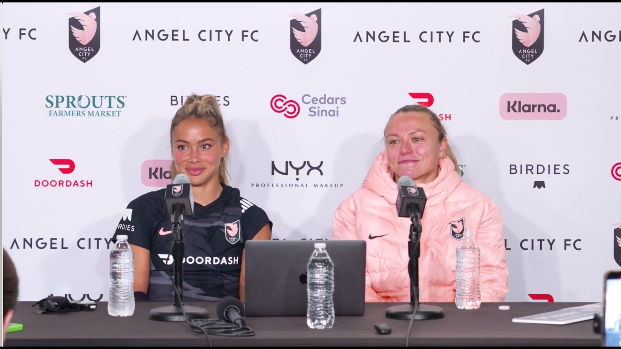 Angel City FC Press Conference: 04.21.24 | Head Coach Becki, Claire Emslie and Sarah Gorden.
