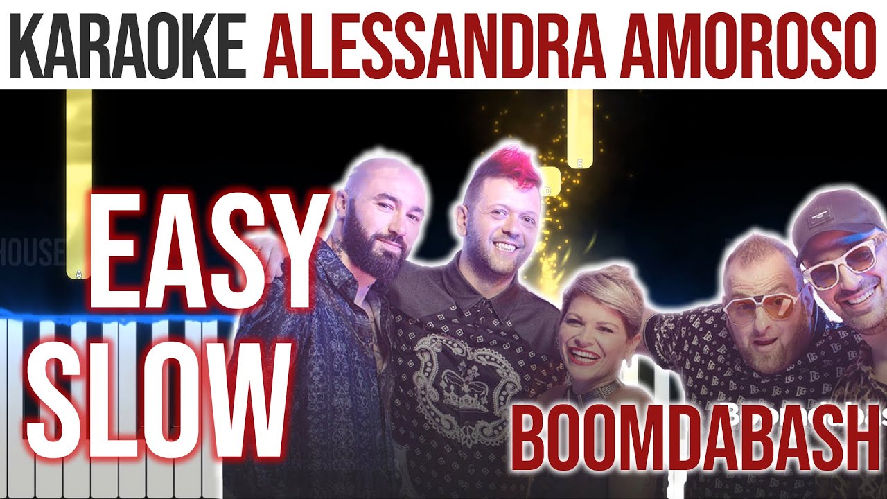 Karaoke - Alessandra Amoroso e Boomdabash - EASY SLOW Piano Tutorial 🎹 - video 4K🤙