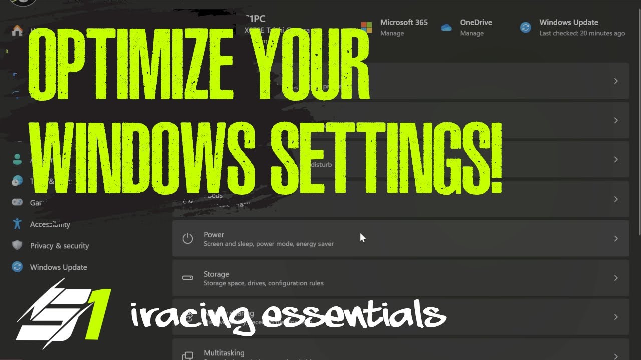 How to OPTIMIZE Windows Settings for Sim Racing | iRacing Essentials