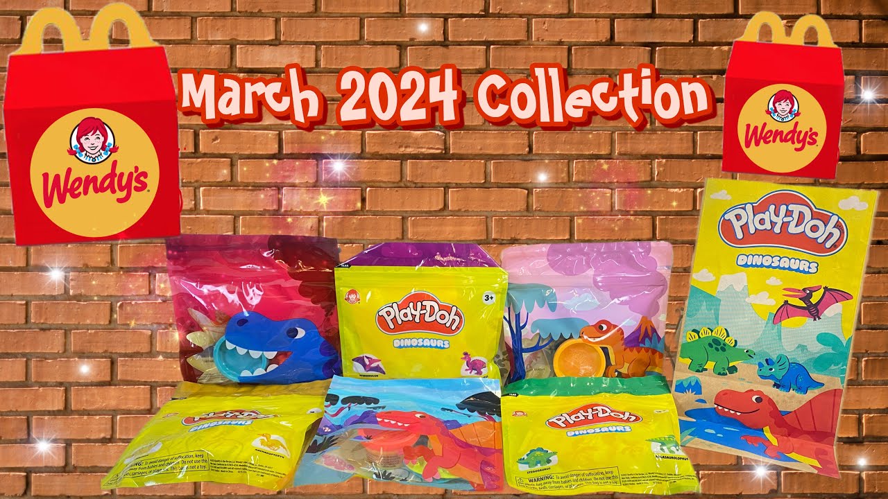 2024 Wendy’s Fast Food Play-Doh Dinosaurs Collection Full Set Happy Meal Review Video