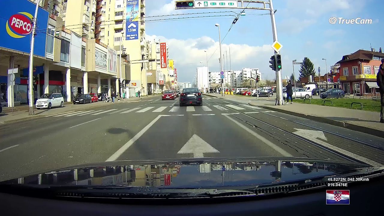Zagreb : Vožnja kroz Dubravu 🚙 od ulice kneza Branimira do raskrižja 🔀 Dubrava 🚥 Grižanska ulica