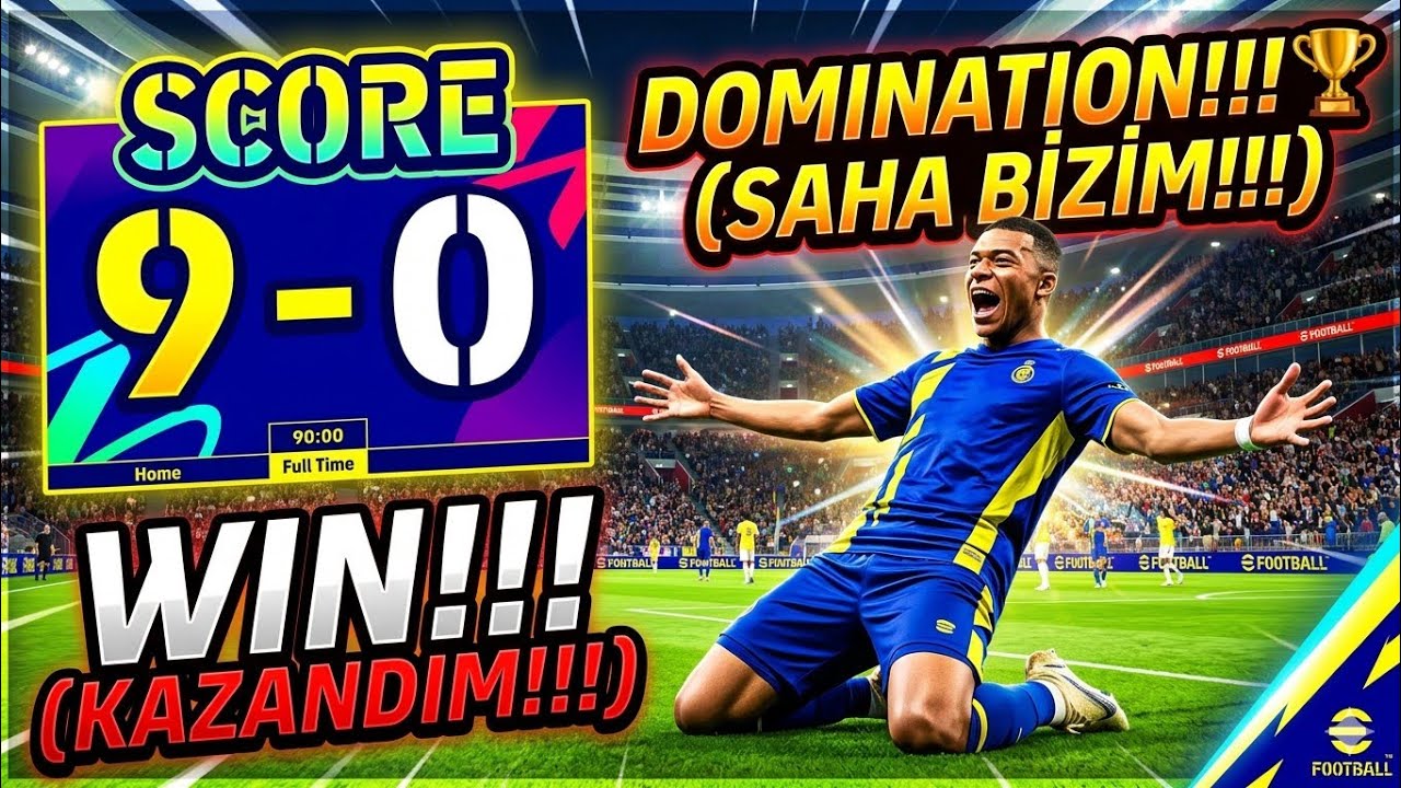KENDİ REKORUM: 9 — 0 🔥 ADAM AĞLADI RESMEN! | E-FOOTBALL 