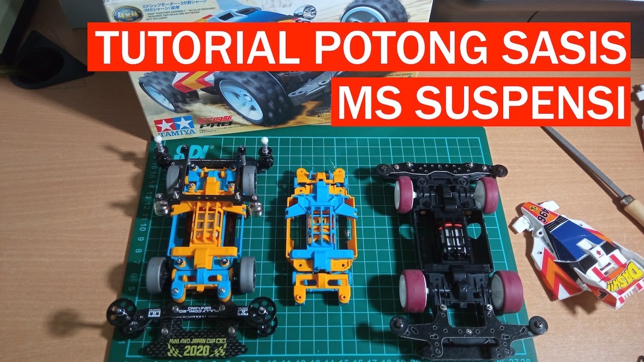 [ ミニ四駆 ] HOW TO TRIM MS CHASSIS | TUTORIAL POTONG SASIS MS - STO SUSPENSI