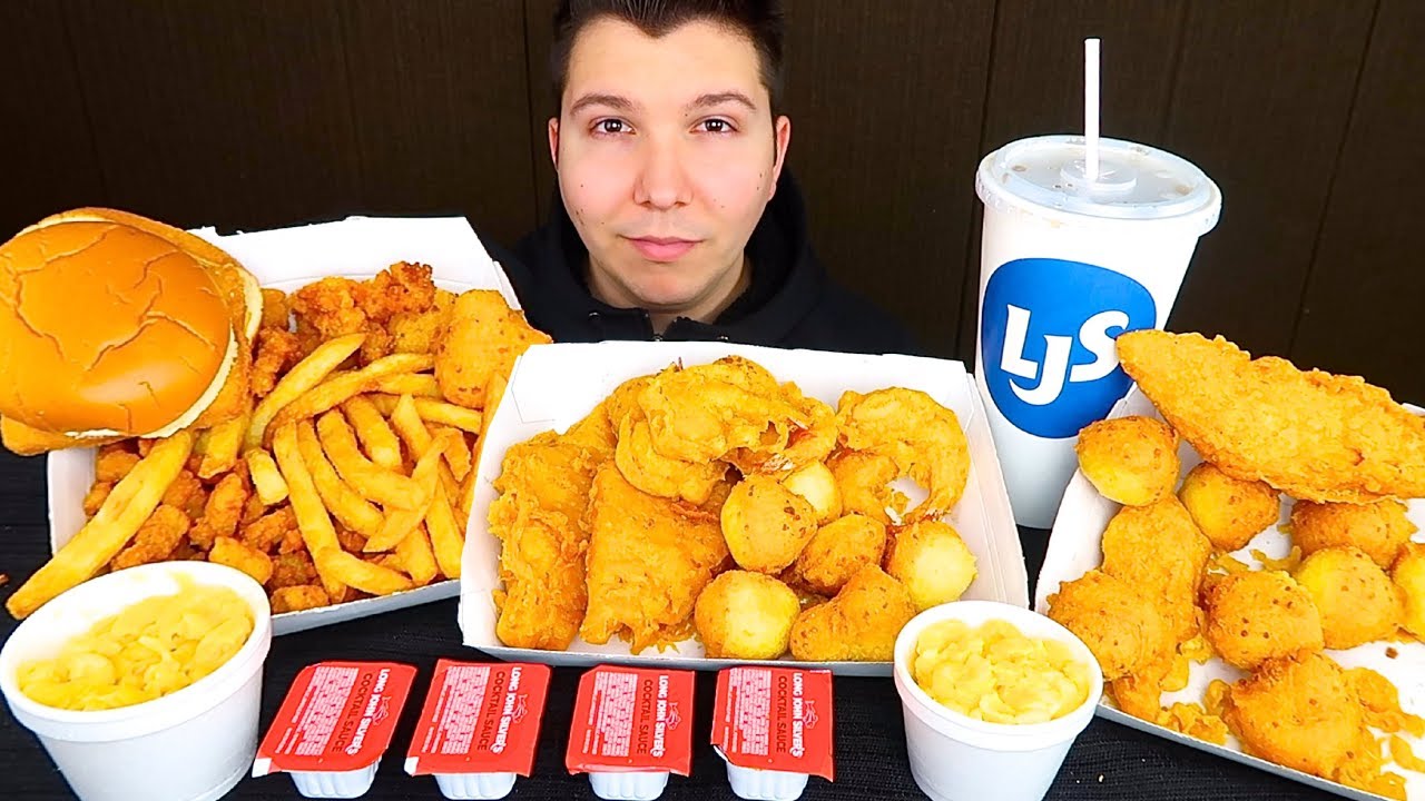 My First Time Trying Long John Silver's Deep Fried Seafood • MUKBANG