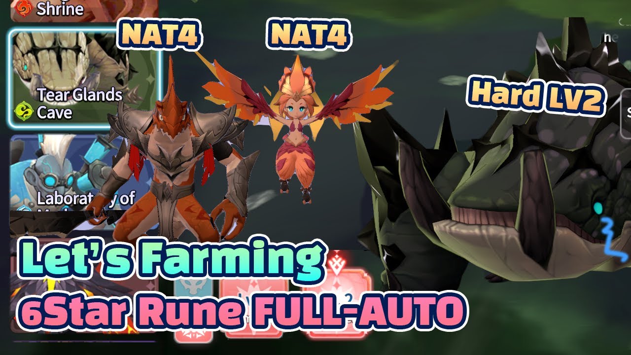 Tear Glands Cave Hard Lv2 Full-Auto with NAT4 [Summoners War Chronicles]