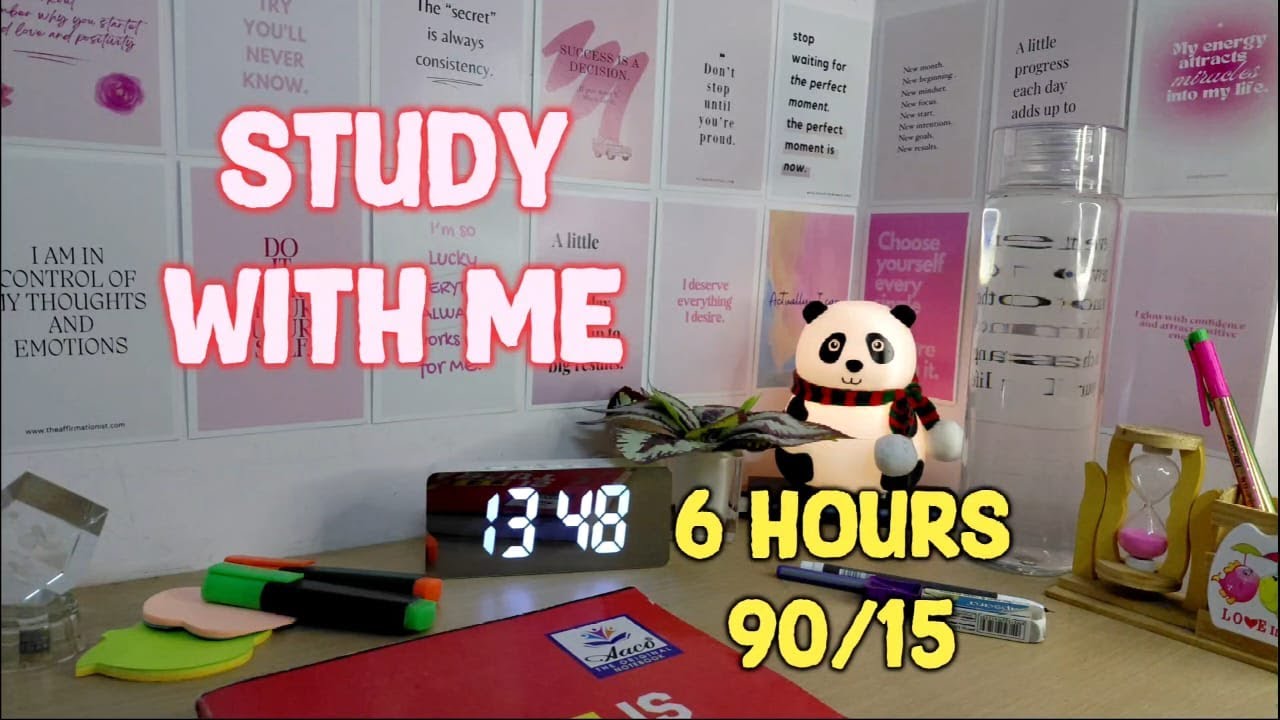 🔴Live | Study With Me 6 Hours 📚 | Calm background music 🎶 | 90/15 ⌛| Deep work