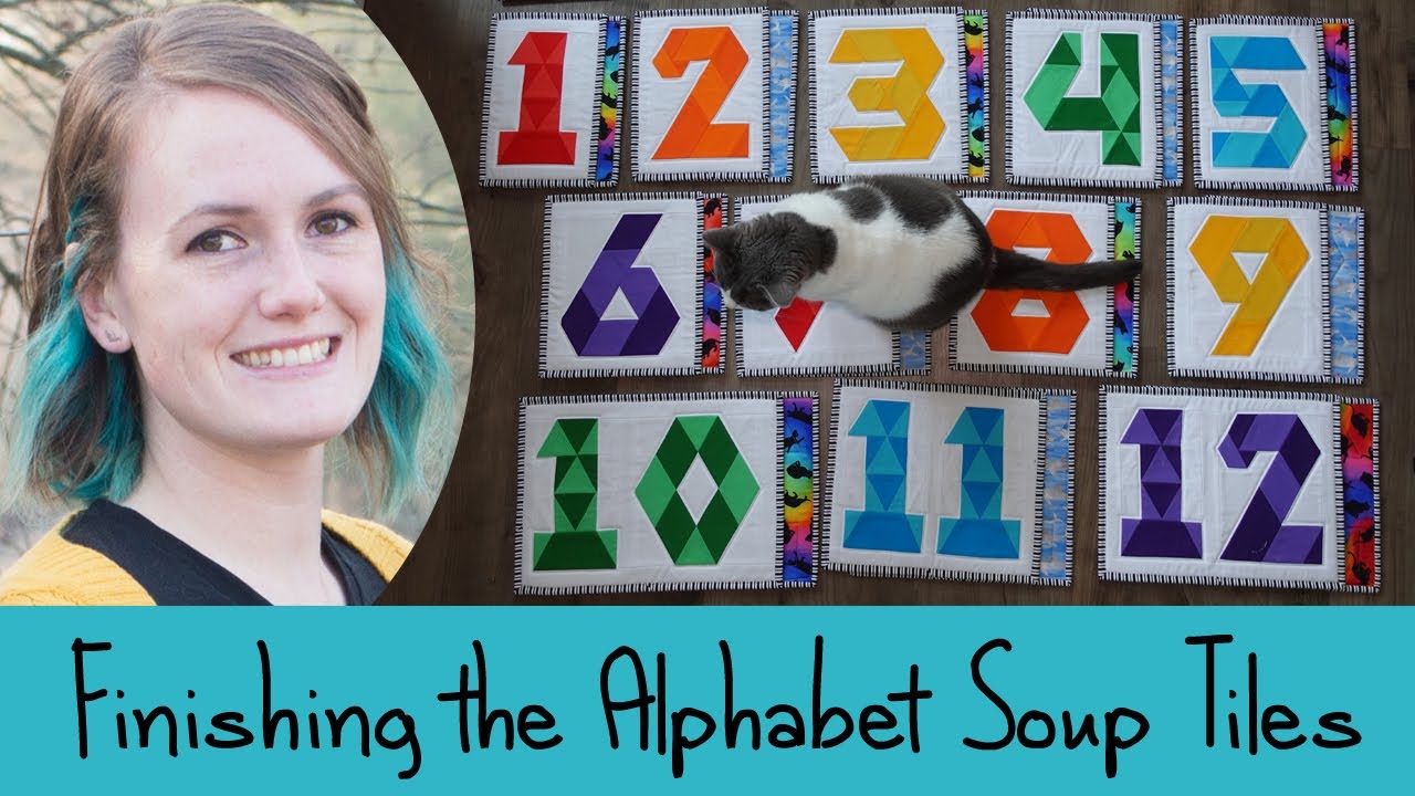 Finishing the Number Tiles from Jaybird Quilt's Alphabet Soup Book