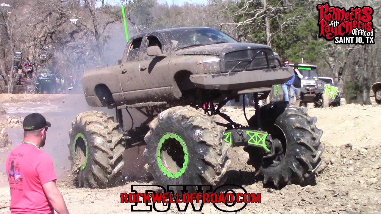 BIG MUD TRUCKS HIT THE 2 STAGE BOUNTY HOLE!!!