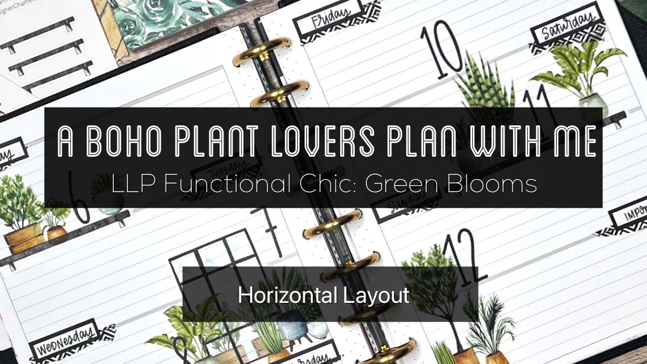 Boho Plant Lovers Plan with Me | LiveLovePosh | Horizontal Layout | The Happy Planner