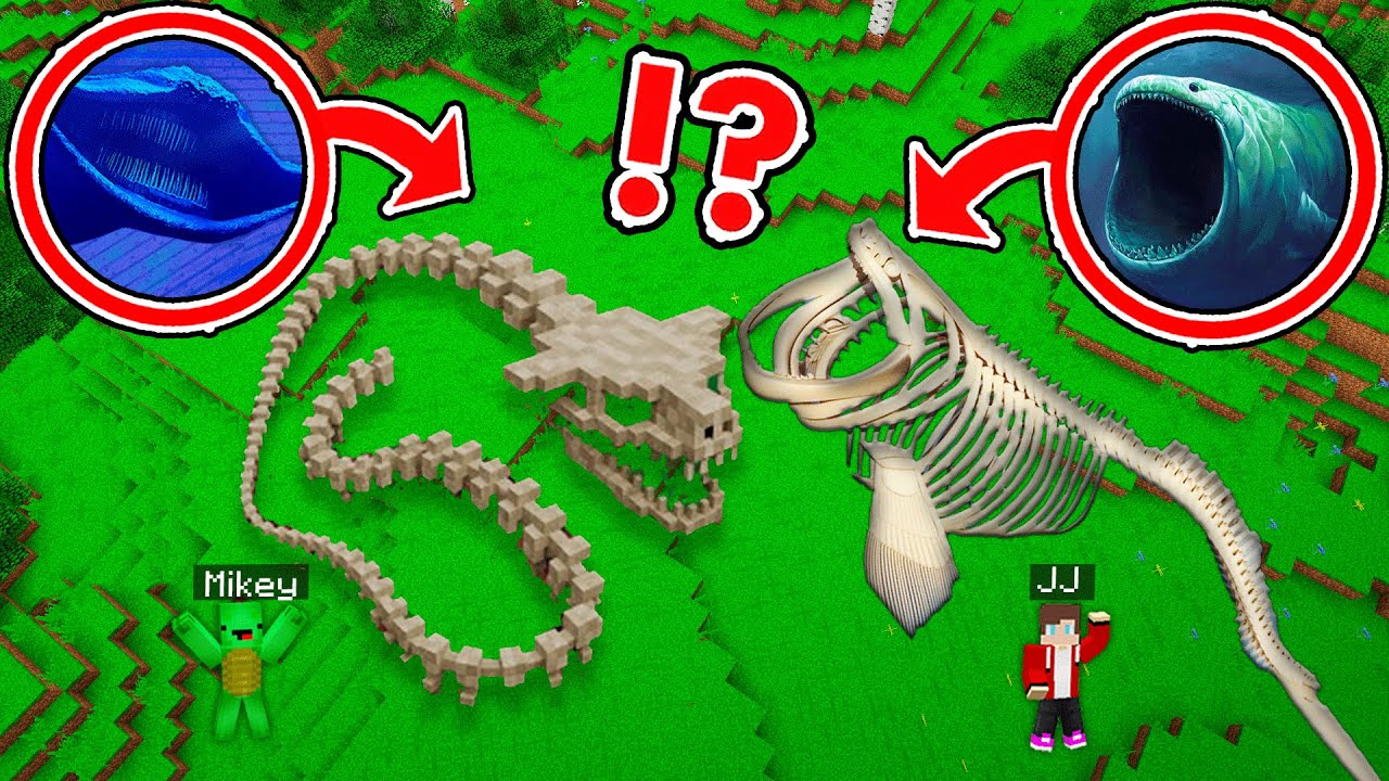 JJ and Mikey Found El Gran Maja & Bloop Skeleton Print at Night in Minecraft - Maizen ?!