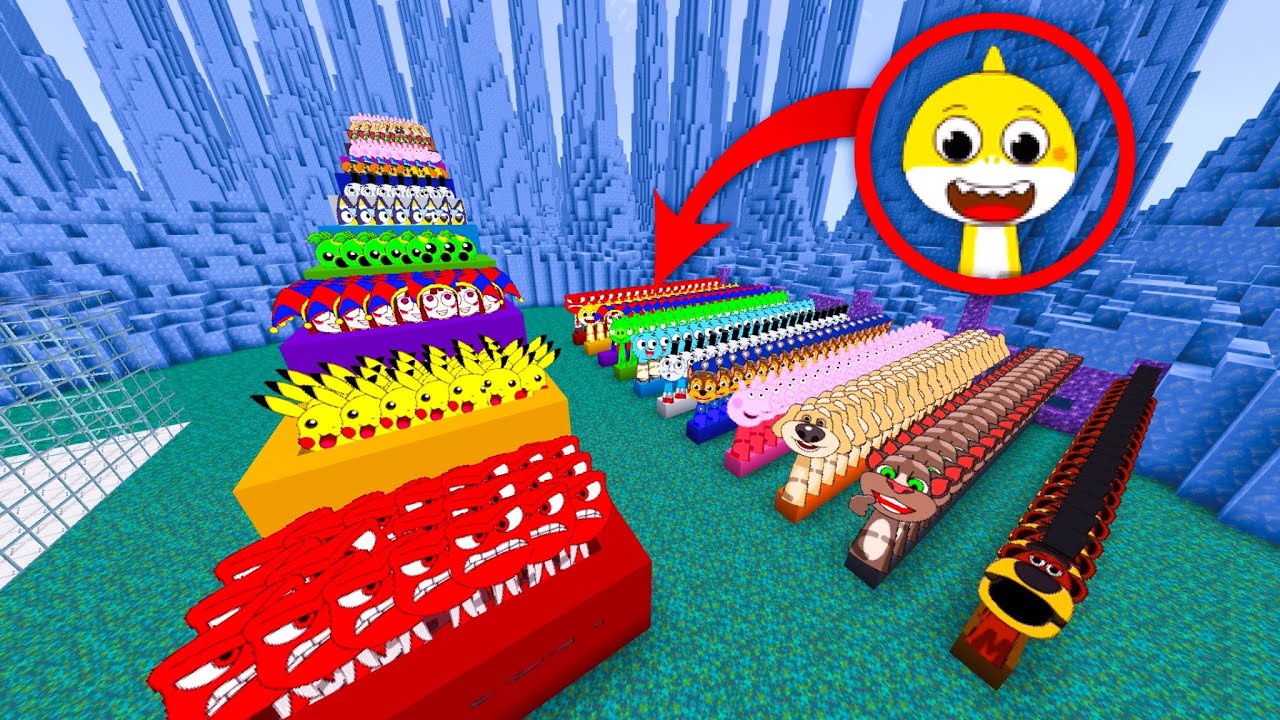 More NEW Incredibox Sprunki Nextbots In Coloured Lines In ICE ARENA Minecraft PE Mod