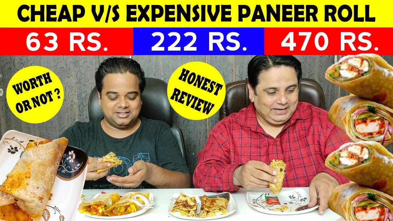 Cheap vs. Expensive Paneer Kathi Roll Comparison ! Delhi Street Food ! Indian Food Vlogs #streetfood