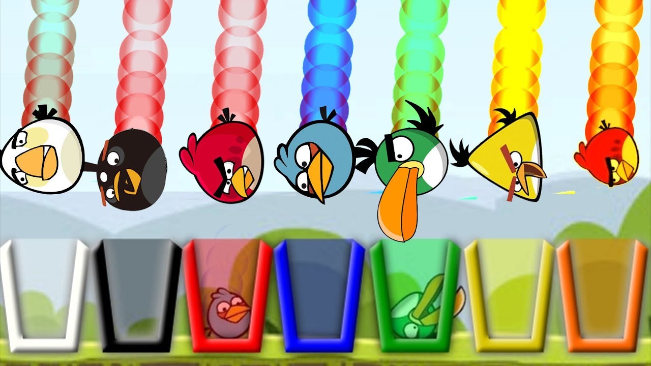 Angry Birds Drink Water 2 - GIVE ALL BIRDS DIFFERENT COLOR CUP OF WATER FULL!