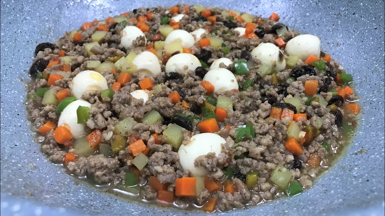 Pork Giniling with Quail Eggs