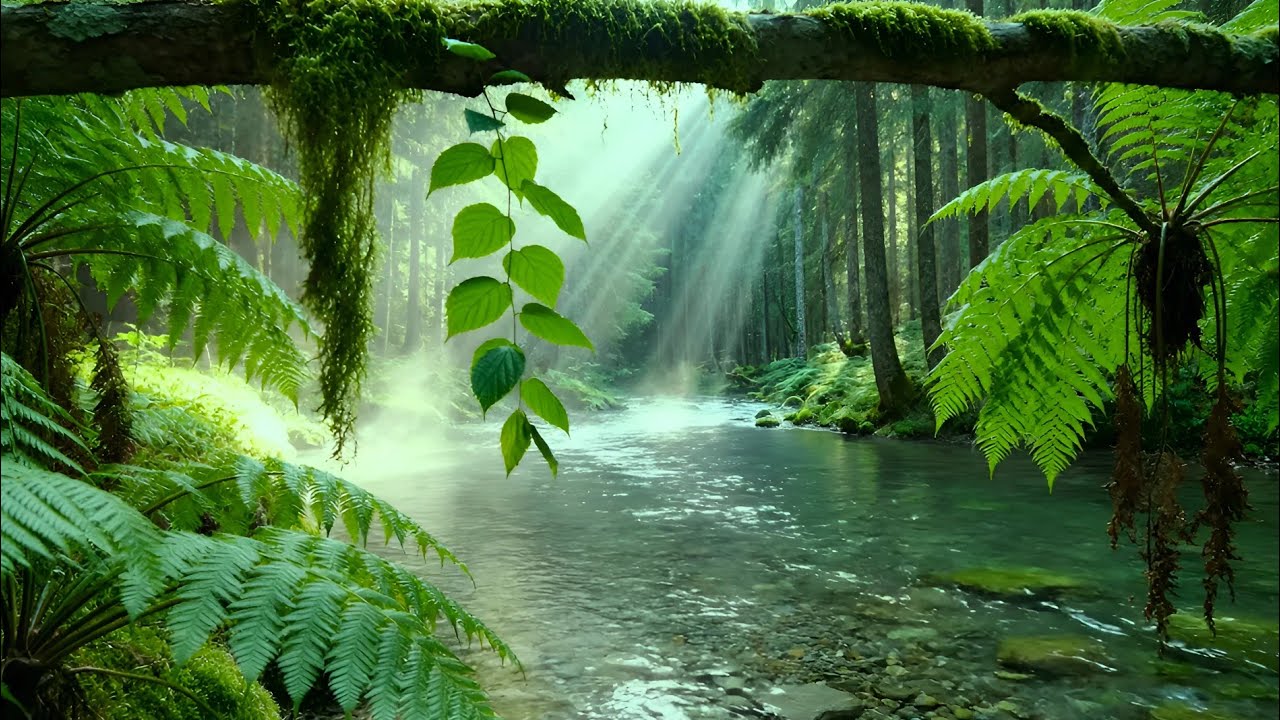 Forest Ambience Birds Singing & Beautiful Stream Sounds for Peaceful Sleep,Deep Rest,Study,Medicine