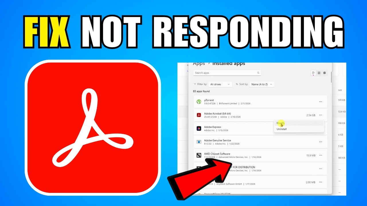 How To Fix Not Responding In Adobe Acrobat (2026) (New Update)