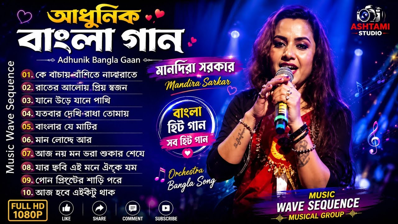 Adhunik Bangla Gaan | Mandira Sarkar | Orchestra Bangla Song Music Wave Sequence