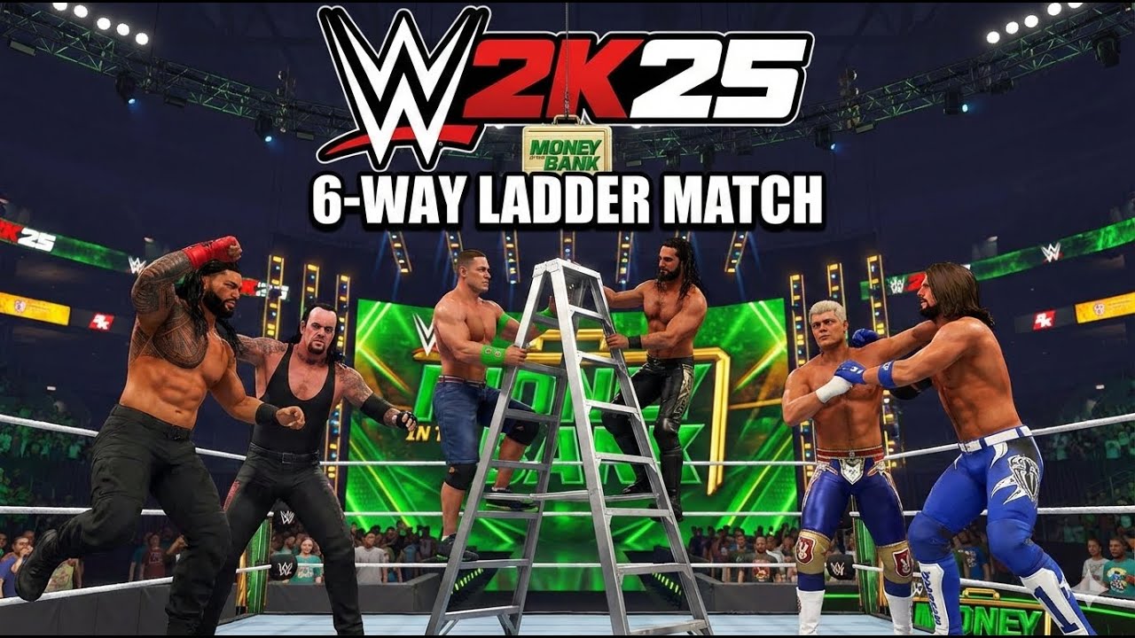 Roman Reigns Faces 7 Legends 🔥 8-Way Ladder Match | WWE 2K25 LIVE