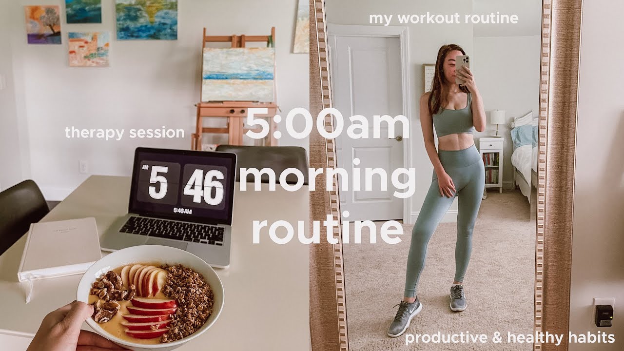 5:00AM SUMMER MORNING ROUTINE: healthy & productive habits, workout, therapy