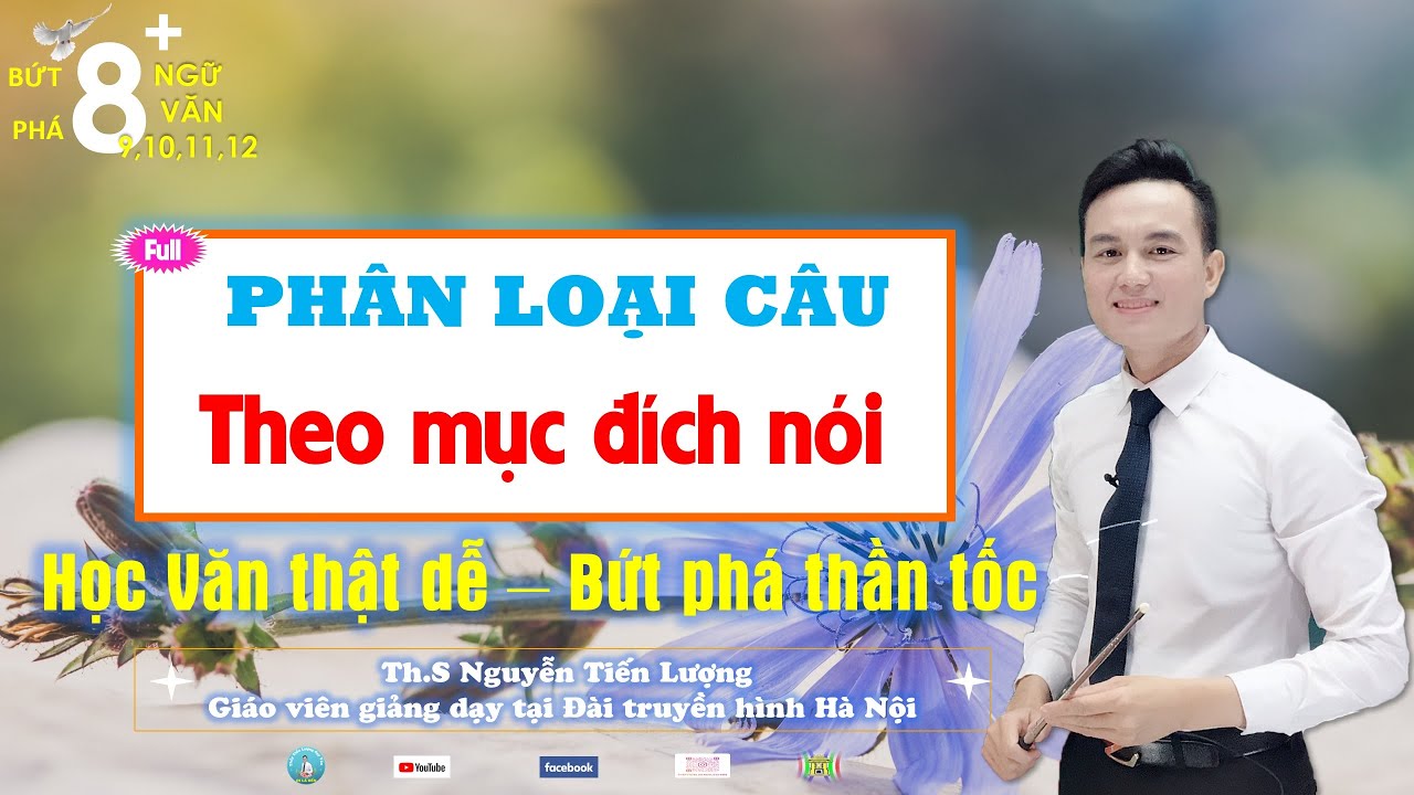 Phân loại câu theo mục đích nói|  Ngữ văn 9 ôn thi vào lớp 10 hay nhất | Học Văn Thầy Lượng