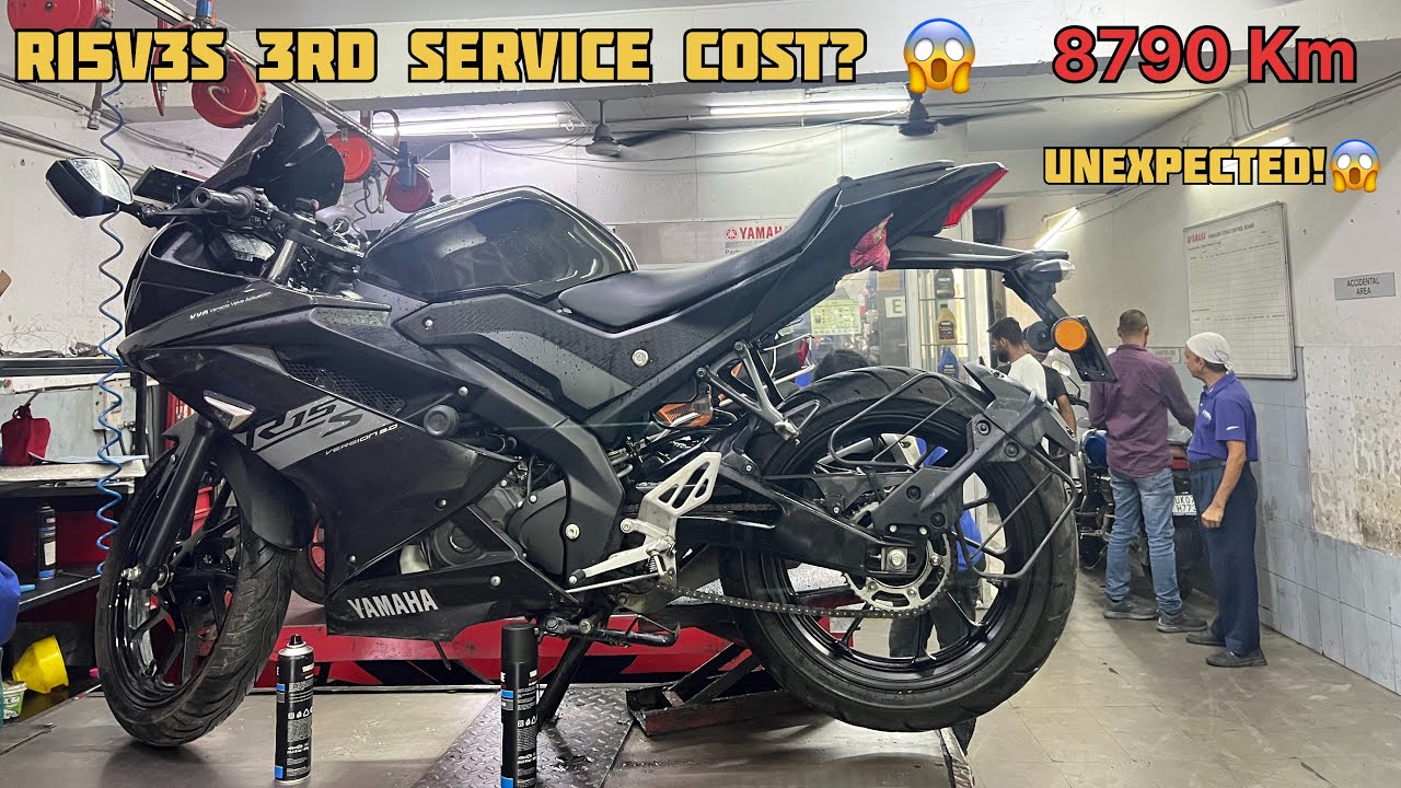Yamaha R15v3s 3rd Service cost?😨| budget friendly or not? | @S #motovlog #yamaha