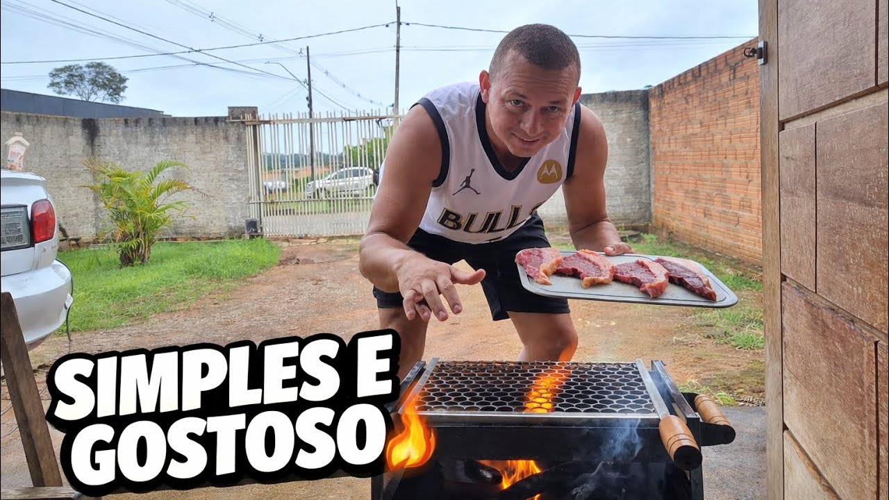 FIZ UM CHURRASCO SIMPLES E GOSTOSO PRA MINHA FAMÍLIA 