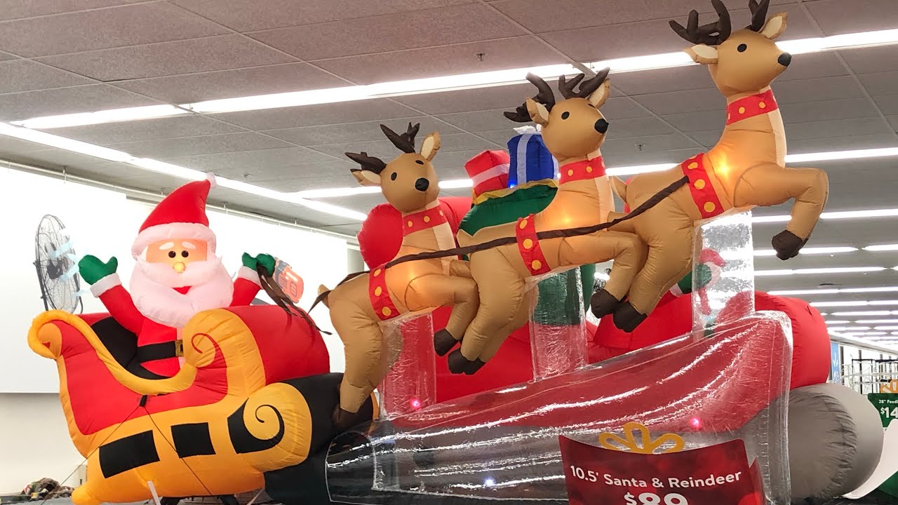 Christmas Inflatables and Christmas Decorations display at Walmart