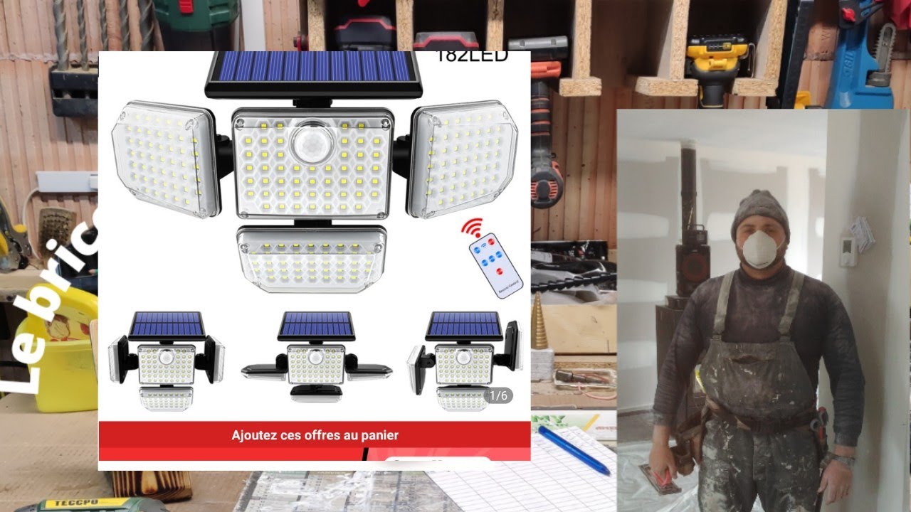 👀 Projecteur à leds solaire 👍👍👍