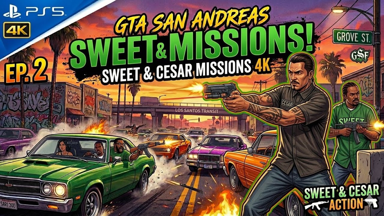 We Play GTA San Andreas Before GTA VI - #7 (S) & (CV)- Sweet & Cesar Ep.2 [4K60FPS PS5PRO] ENG/PL