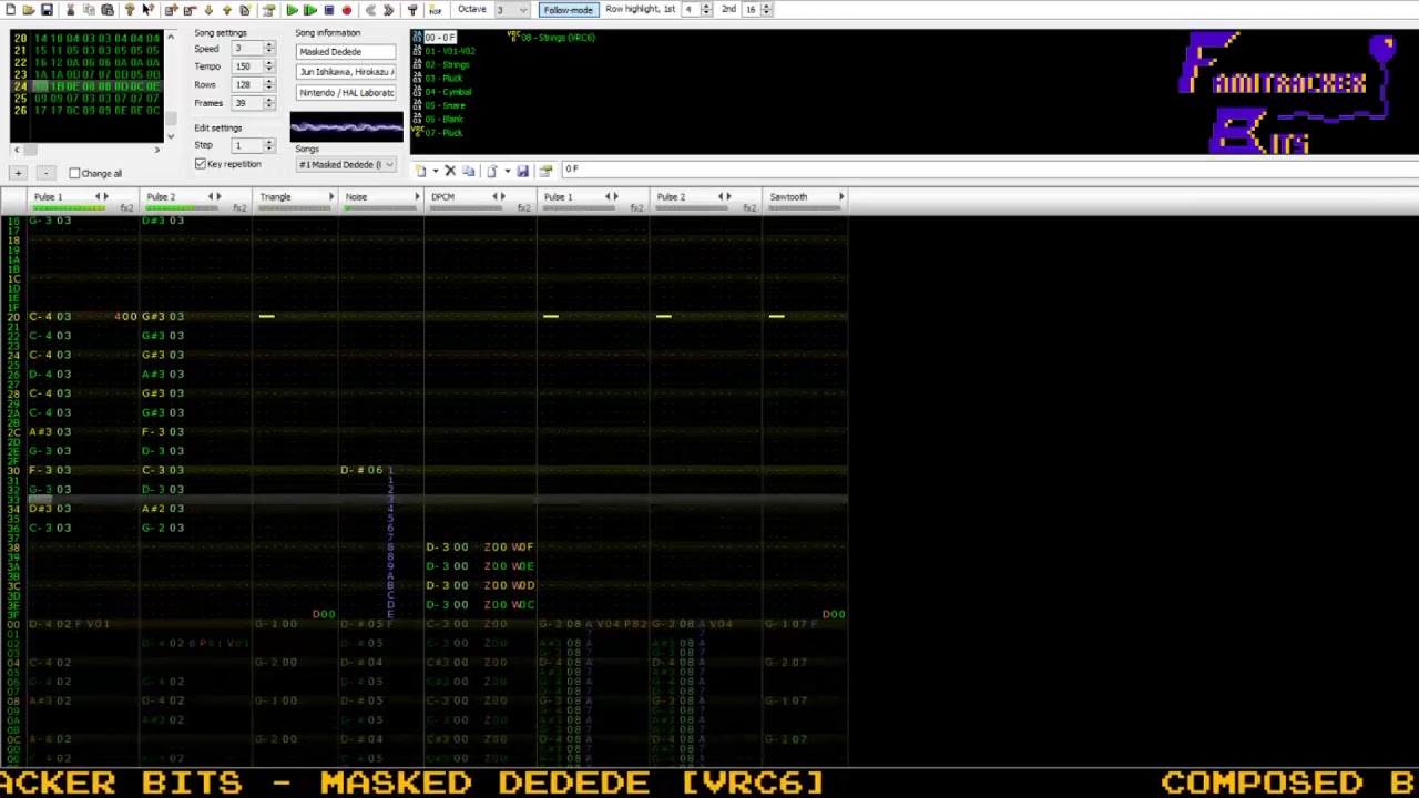 Famitracker Bits - Masked Dedede (Kirby Super Star Ultra) [VRC6]