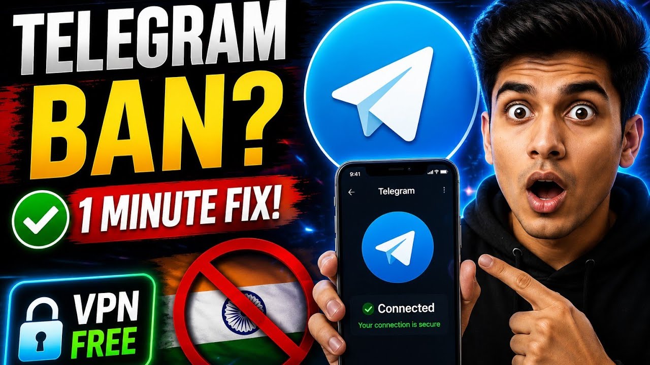 Telegram Banned in India? How to Use Telegram Smoothly with FREE Premium VPN | UPSC Max
