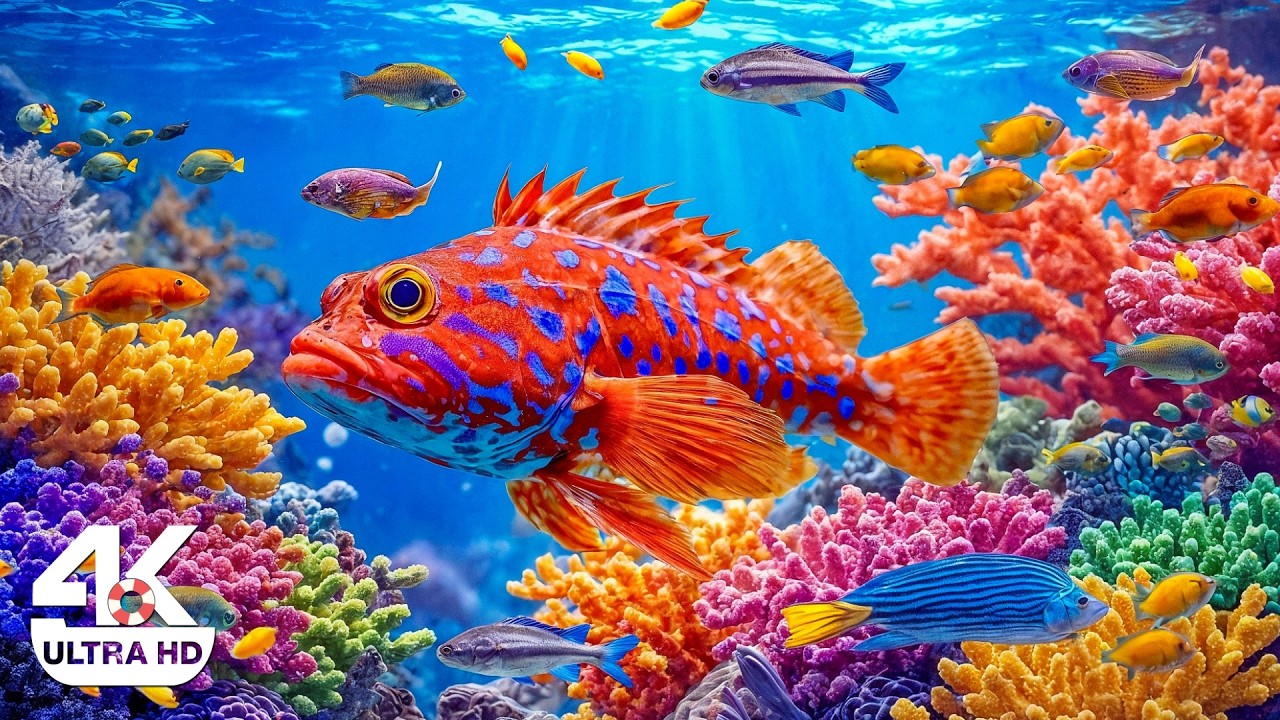 Amazing Blue Horizon 4K – Tropical Reef Fish and Marine Life with Gentle Ocean Ambience