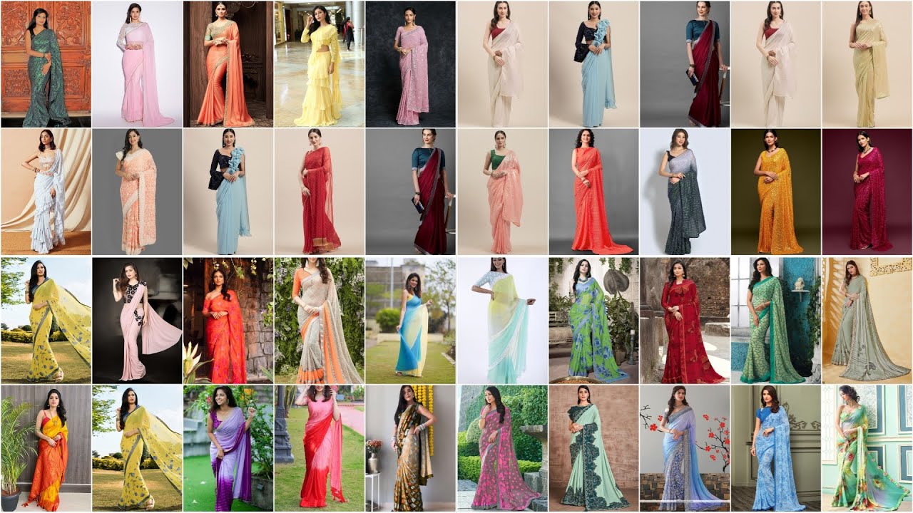 jorjet saree designs | georgette saree | georgette saree collection | georgette saree design