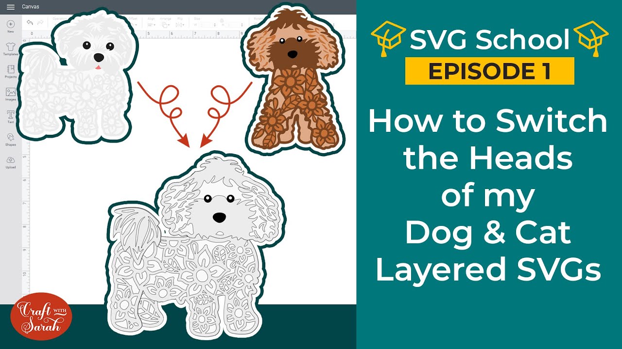 SVG Customization 🐶 How to Switch the Heads of my Layered Dog & Cat SVGs 🐕 [SVG School Ep 1]