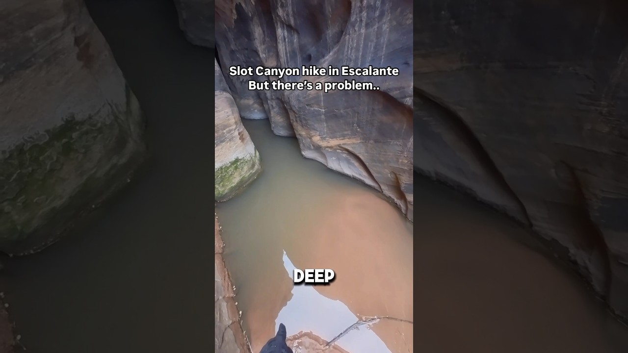 A slight problem on this slot canyon hike.. #vanlife #vanlifefamily #vanlifewithkids #slotcanyon